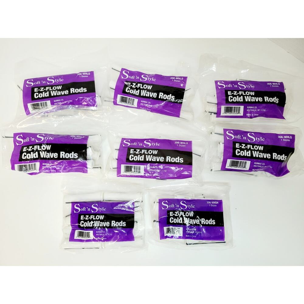 8 SOFT 'N STYLE‎ Salon E-Z Flow Cold Wave Rods Short Grey